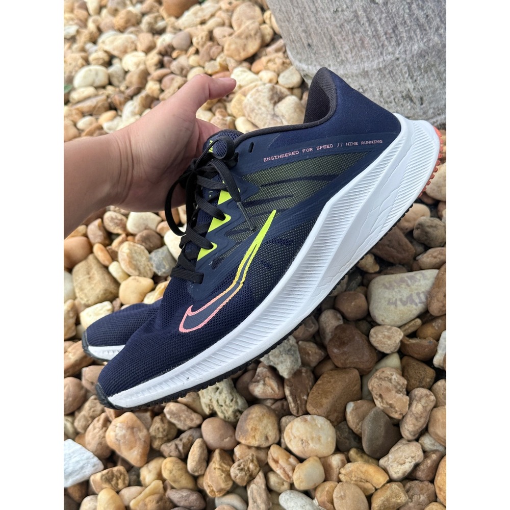 Nike Quest 3 Mens Running Shoes Midnight Navy Volt CD0232-401 Size 10